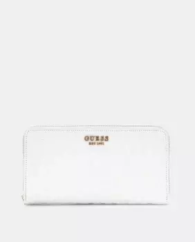 Кошелек с застежкой-молнией и ручкой Guess, белый
