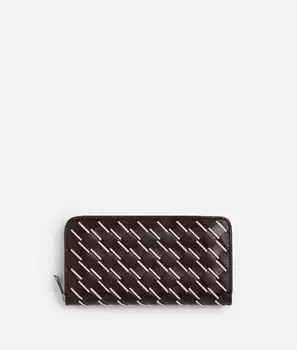 Кошелек с застежкой-молнией Intrecciato Bottega Veneta, белый/карамельный