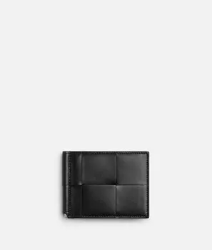 Кошелек с зажимом для купюр в виде кассеты Bottega Veneta, зеленый/черный
