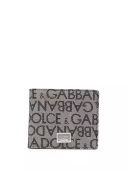 Кошелек с жаккардовым логотипом DOLCE & GABBANA, коричневый