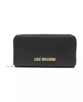 Кошелек с золотым логотипом Love Moschino, черный