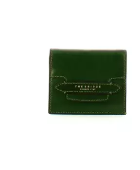 Кошелек с золотым логотипом The Bridge, зеленый