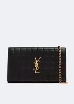 Кошелек SAINT LAURENT Cassandre matelass carr chain wallet, черный