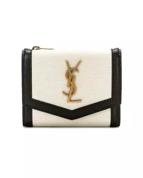 Кошелек Saint Laurent Compact, цвет Blanc, Natural, & Nero