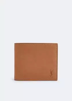 Кошелек SAINT LAURENT East/West Cassandre shadow wallet, коричневый