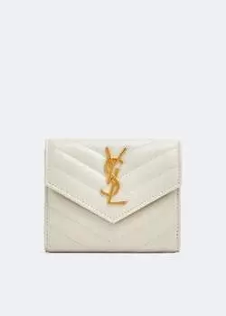 Кошелек SAINT LAURENT Monogram tri-fold wallet, белый