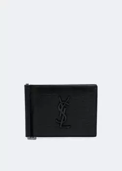 Кошелек SAINT LAURENT Monogramme money clip wallet, черный