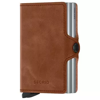 Кошелек Secrid Vintage Twin RFID 7 см, цвет cognac-silver