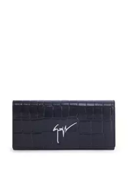 Кошелек Selene с тиснением под крокодила Giuseppe Zanotti, черный