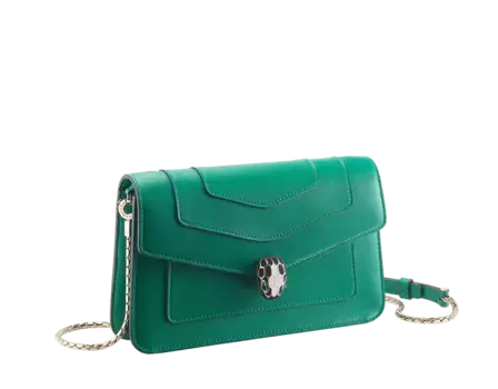 Кошелек Serpenti forever chain Bvlgari, зеленый