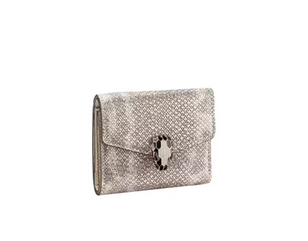 Кошелек Serpenti forever тройного сложения Bvlgari, бежевый