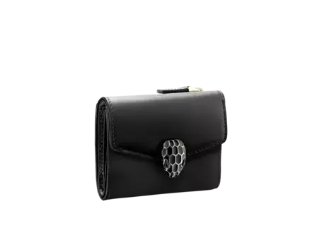 Кошелек Serpenti forever тройного сложения Bvlgari, черный