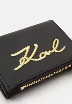Кошелек Signature 2.0 Trifold Zip KARL LAGERFELD, черный