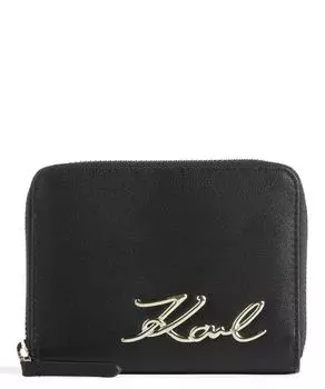 Кошелек Signature Medium из искусственной кожи, мелкозернистой яловой кожи Karl Lagerfeld, черный