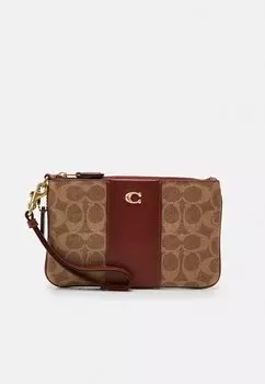Кошелек SIGNATURE SMALL WRISTLET Coach, коричнево-коричневый
