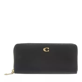 Кошелек smooth leather slim accordion zip Coach, черный