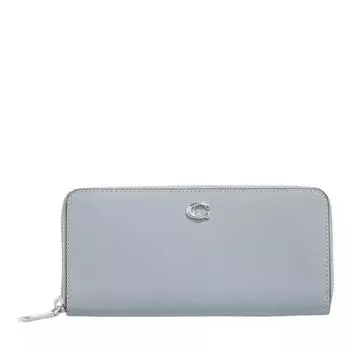 Кошелек smooth leather slim accordion zip lh/grey Coach, синий