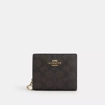 Кошелек Snap COACH, золотой/коричневый/черный