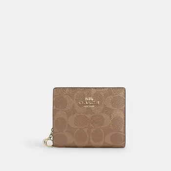 Кошелек Snap COACH, золотой/желтовато-коричневый/коричневый