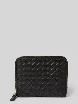 Кошелек среднего размера из натуральной коровьей кожи с плетеной структурой Marc O'Polo, черный