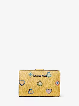 Кошелек среднего размера с фирменным логотипом Jet Set Michael Kors, желтый