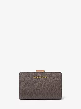 Кошелек среднего размера с фирменным логотипом Michael Kors, коричневый