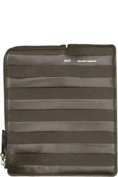 Кошелек средней длины из кожи цвета хаки AMI Paris