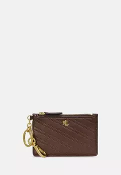 Кошелек STITCHED NAPPA LEATHER ZIP CARD CASE Lauren Ralph Lauren, темно-коричневый