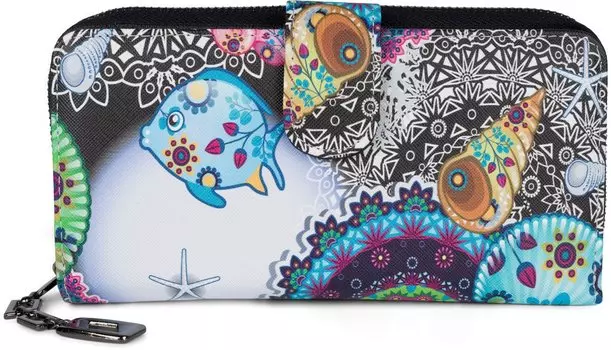 Кошелек styleBREAKER, цвет Schwarz Wei Trkis Rosa