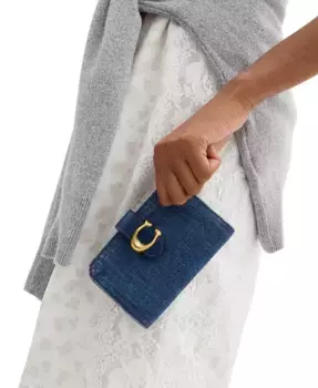 Кошелек Tabby из постиранного денима COACH, синий
