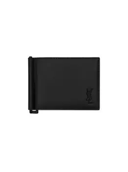 Кошелек Tiny Cassandre Bill Clip из матовой кожи Saint Laurent, черный