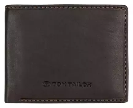 Кошелек TOM TAILOR "LARY", альбомного формата из натуральной кожи, коричневый