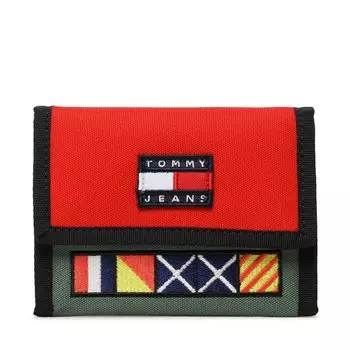 Кошелек Tommy Jeans TjmHeritage Trifold, красный зеленый