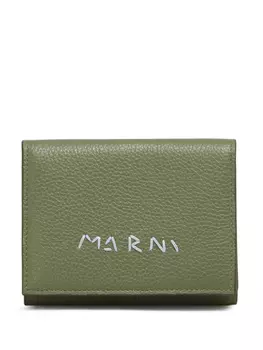 Кошелек тройного сложения Marni, зеленый
