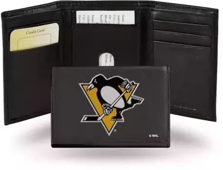 Кошелек тройного сложения Rico Pittsburgh Penguins с вышивкой