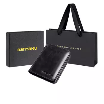 Кошелек унисекс Banyanu, Коричневый — 2 раза [включая подарочную коробку]