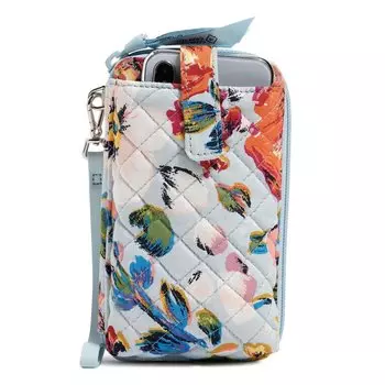 Кошелек Vera Bradley Cotton Smartphone With Rfid Protection, светло-голубой/мультиколор