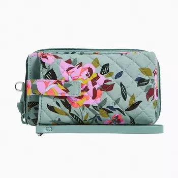 Кошелек Vera Bradley Cotton Smartphone With Rfid Protection, бирюзовый/розовый