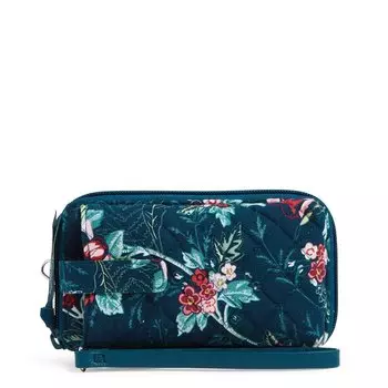 Кошелек Vera Bradley Cotton Smartphone With Rfid Protection, темно-бирюзовый/красный