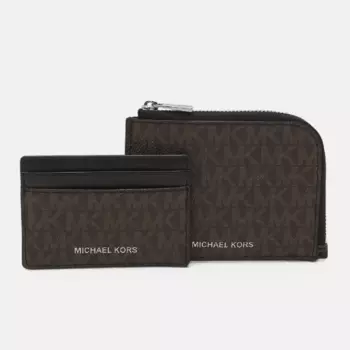 Кошелек + Визитница Michael Kors Set Unisex, коричневый/черный