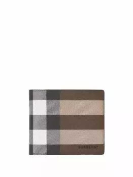 Кошелек в клетку с логотипом BURBERRY, коричневый