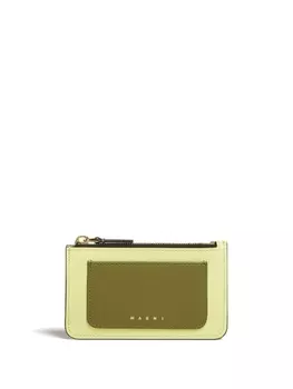 Кошелек в стиле колор-блок с тисненым логотипом Marni, коричневый