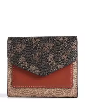 Кошелек Wyn канва, мелкозернистая яловая кожа Coach, коричневый