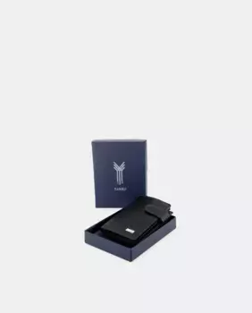 Кошелек YANKO с сумочкой и застежкой из черной кожи, черный