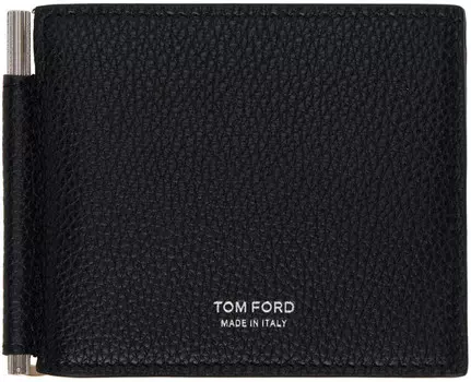 Кошелек-зажим для денег из зернистой кожи TOM FORD, черный