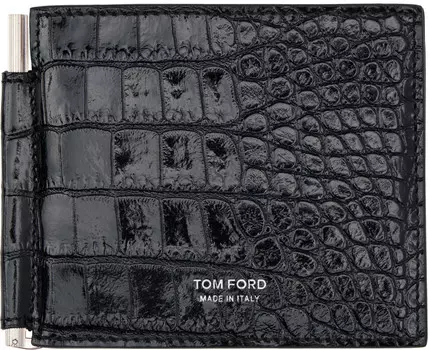 Кошелек-зажим для денег с блестящим принтом Croc T Line TOM FORD