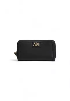 Кошелек женский Armani Exchange с пряжкой на молнии, черный