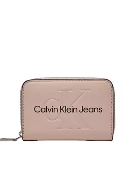 Кошелек женский Calvin Klein Jeans на молнии с монограммой, розовый