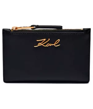 Кошелек женский Karl Lagerfeld K/signature кожаный с подписью, черный