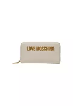 Кошелек женский Love Moschino на молнии, бежевый